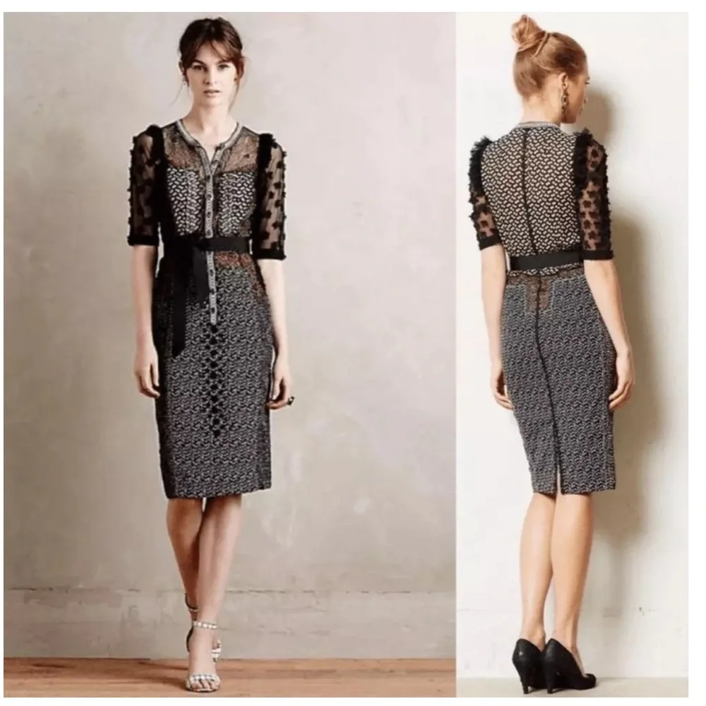 Byron Lars Beguile Multicolor Anthropologie Allusion Sheath Dress Size 4 NWOT - Picture 10 of 11